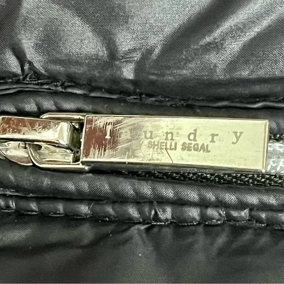 Laundry by Shelli Segal Moto Biker Jacket Black Puffer Goth Grunge Rock Emo M - Picture 11 of 11